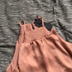 pink sheer halter top